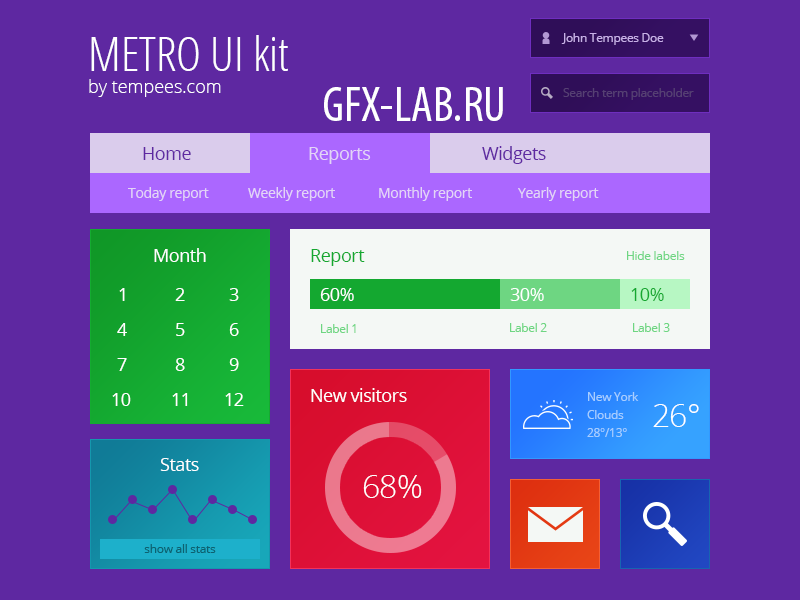 user interface in the style of metro